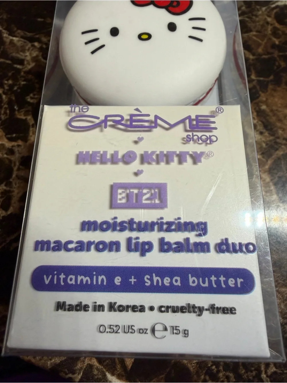 BT21 x Hello Kitty Blue & White Macaron Lip Balm Duo Limited Edition